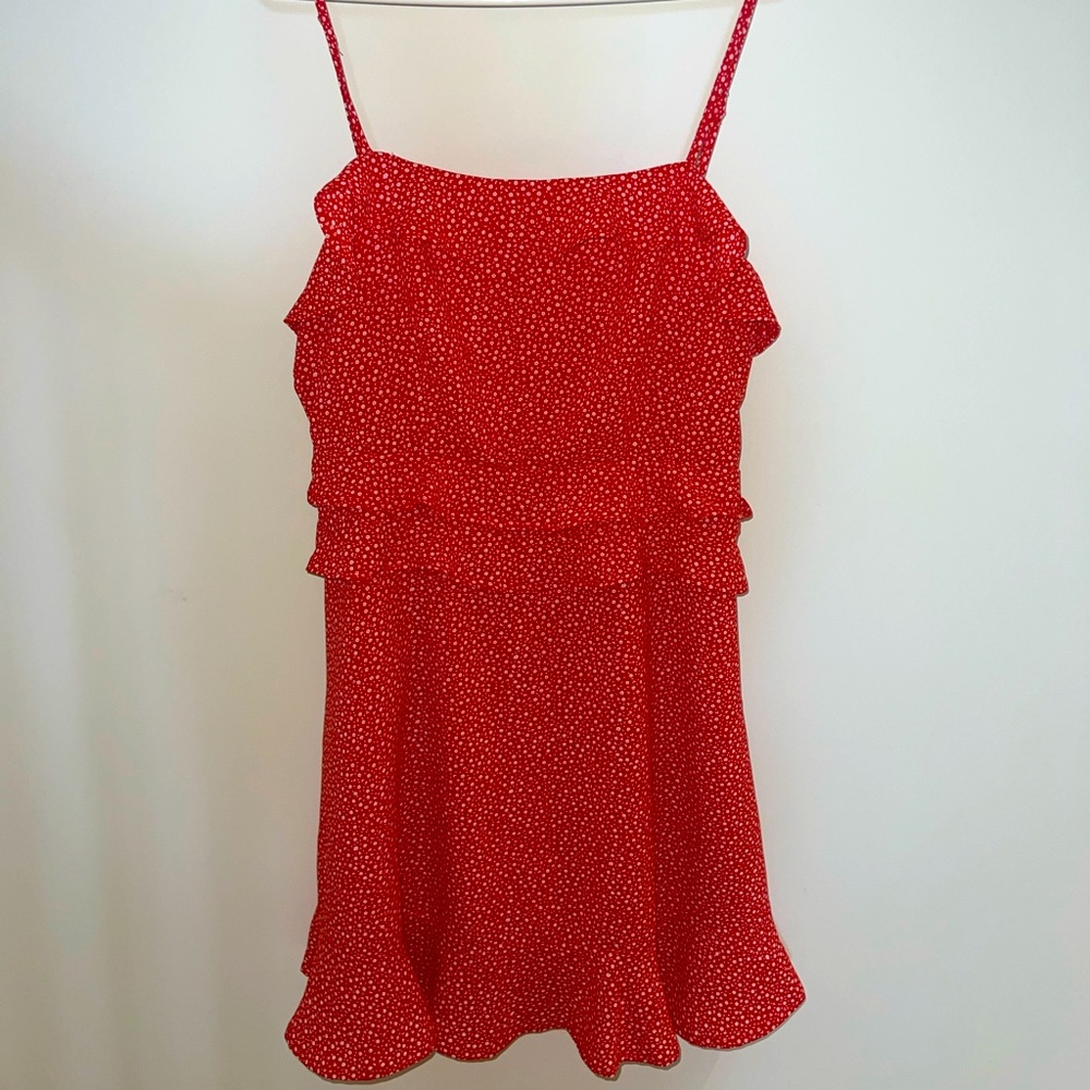 Pinch Red Ruffle Floral Mini Dress (50% OFF!)